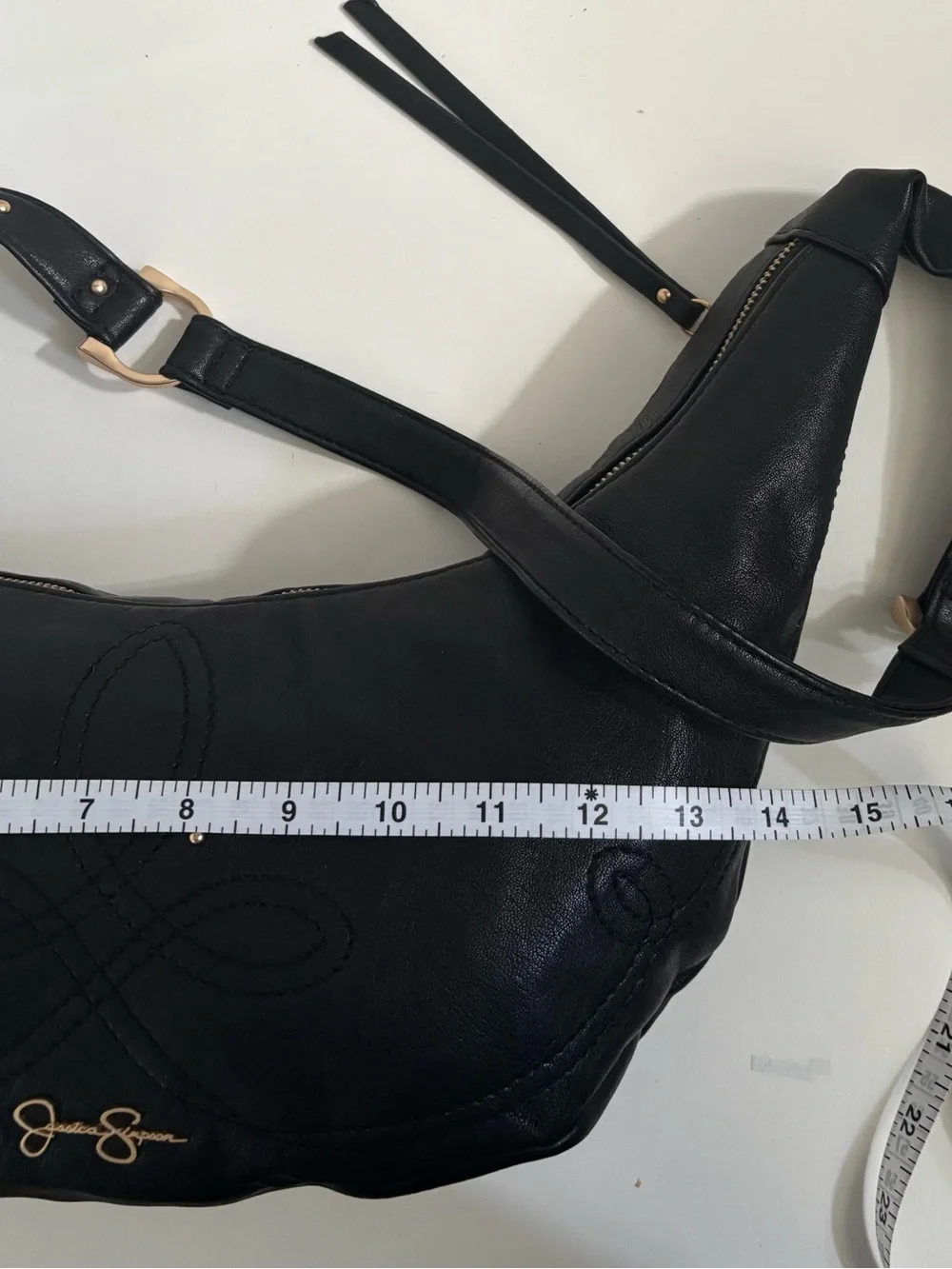 Black Vegan Leather Western Hobo Shoulder Bag by Jessica Simpson NWOT